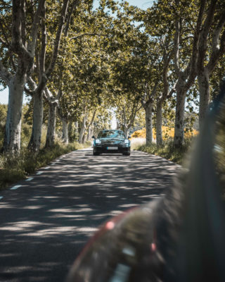 Porsche 911 negro bosque