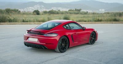 Porsche 718 Cayman 4 rear sided view